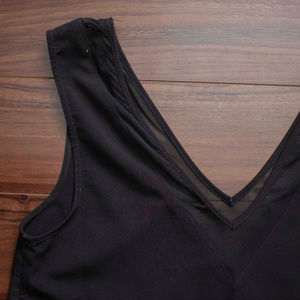 Double-V Neck Mesh Trim Tank